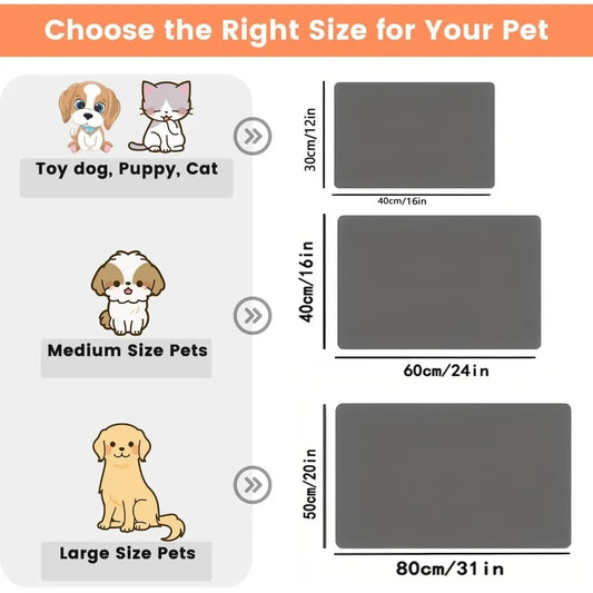 Cat & Dog Feeding Mat for Food and Water Bowl-Pet Mat Absorbent Non-Slip Quick Dry Water Bowl Dispenser Mat for Messy Drinkers