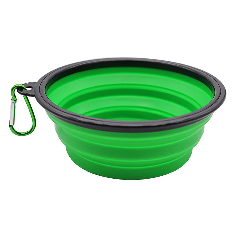 Foldable Silicone TPR Pet Bowl Portable Travel Water Food Bowl Durable Collapsible Feeder for Cat Dog Outdoor Camping