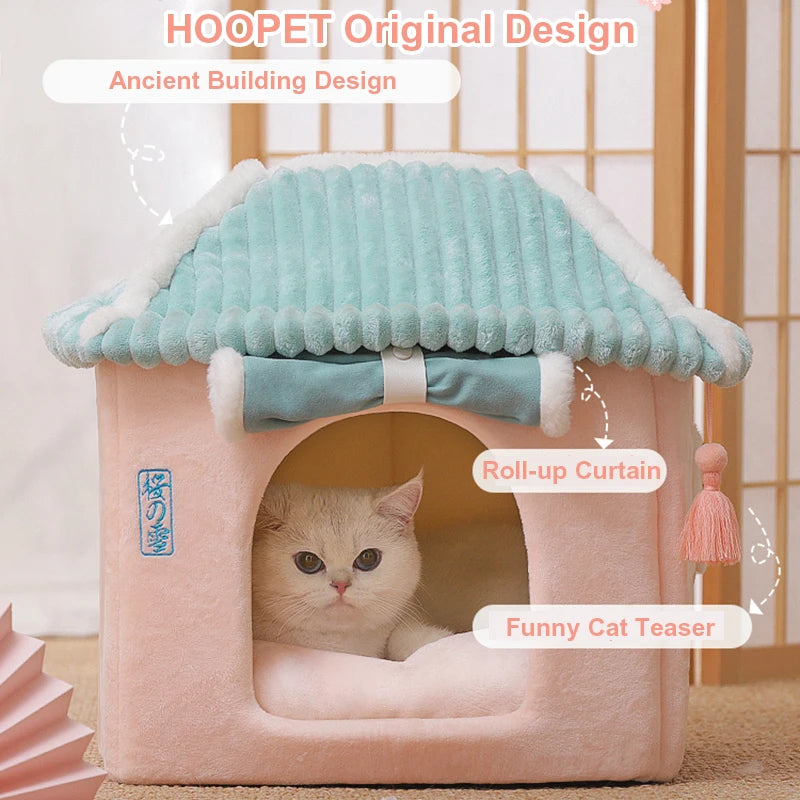 Cute Fully Enclosed House for Cats, Warm Winter Pet House, Super Soft Sleeping Bed for Puppy, Cat House Suppliers