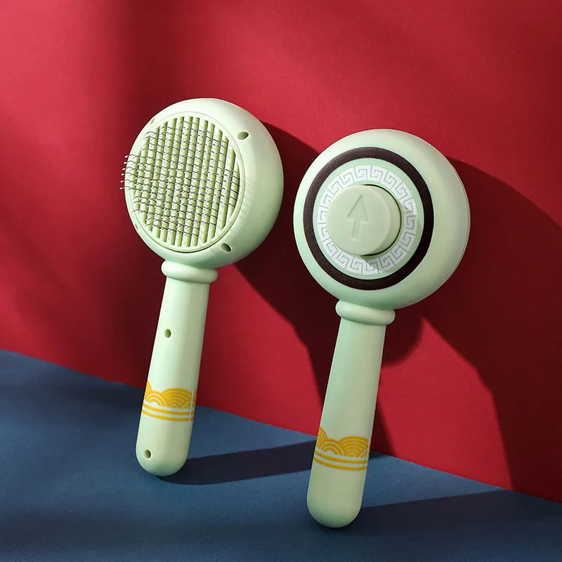 Long Hair Dog Cat Shedding Brush Multifunctional Bath Cleaning Grooming Comb Self-cleaning Pet Essential Supplies