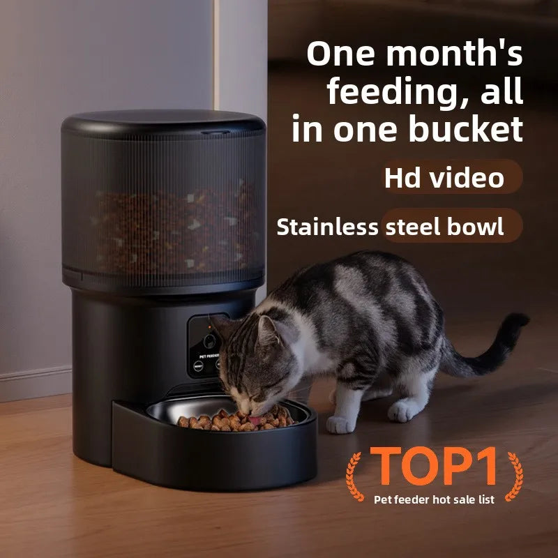 Pet Smart Feeder Timed Feeding Remote Voice Control Home with Video Feeder