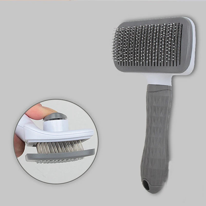 Long Hair Dog Cat Shedding Brush Multifunctional Bath Cleaning Grooming Comb Self-cleaning Pet Essential Supplies