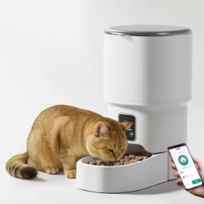 4L Automatic Pet Feeder WiFi Enabled Intelligent Cat And Dog Food Dispenser Smart Pet Feeder with Button Control
