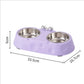 Dog Double Bowl Stainless Steel Puppy Food Water Feeder Durable Pet Drinking Dish Cat Tableware Non Slip Kitten Feeding Supplies