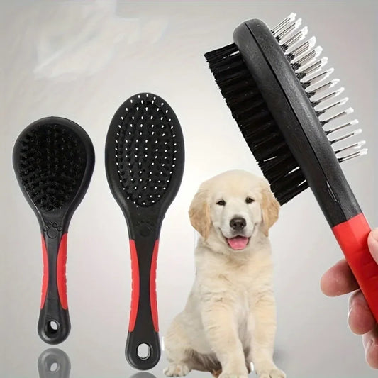 Dog Brush Pet Grooming Comb Double Sided Pin Cleans For Pets Shedding And Dirt Grooming Tool Cat Grooming Supplies