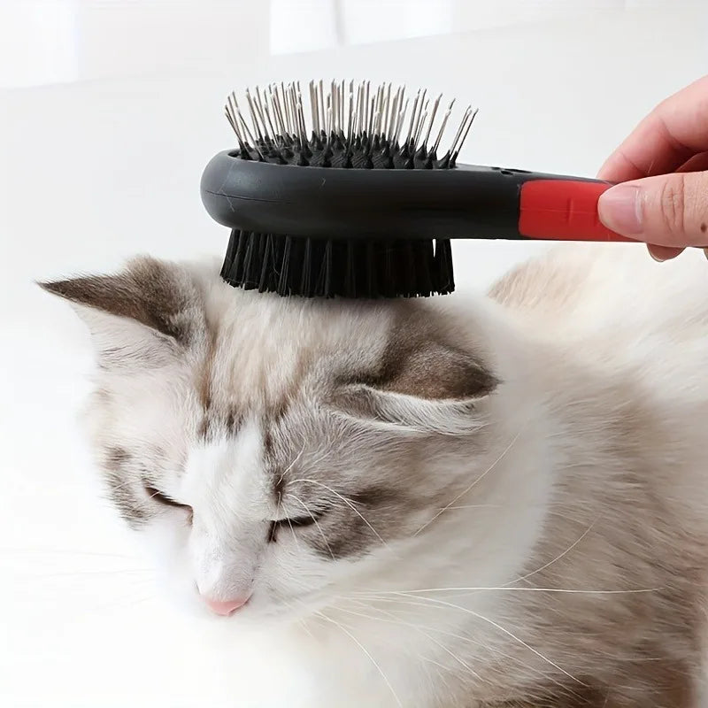 Dog Brush Pet Grooming Comb Double Sided Pin Cleans For Pets Shedding And Dirt Grooming Tool Cat Grooming Supplies