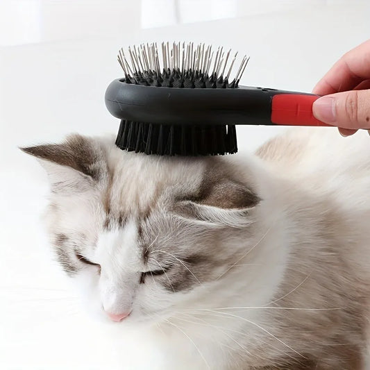 Dog Brush Pet Grooming Comb Double Sided Pin Cleans For Pets Shedding And Dirt Grooming Tool Cat Grooming Supplies