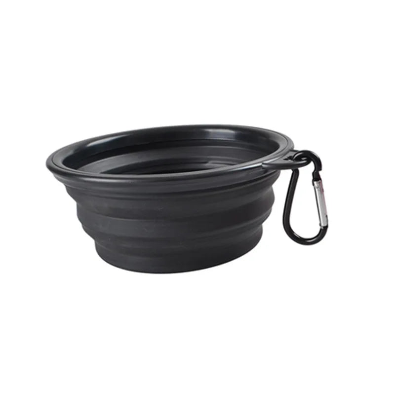 Portable TPE Foldable Pet Bowl, All Breeds Dog Cat Feeding Dish, Outdoor Travel Camping Daily Pet Accessories with Buckle