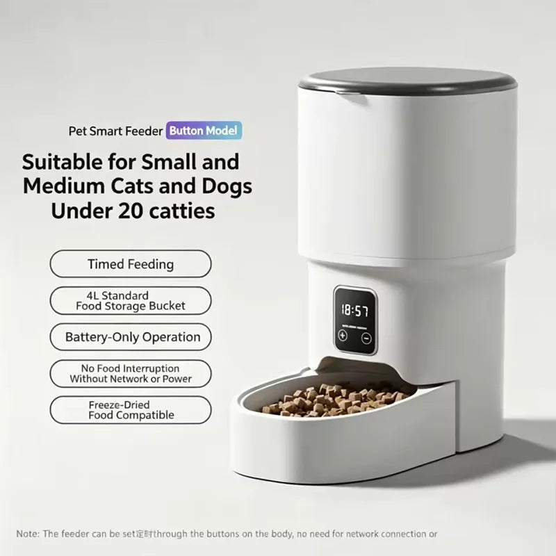 4L Large Capacity Smart Pet Feeder WiFi APP Remote Timed Quantitative Food Dispenser Automatic Feeding Bowl For Cats Dogs