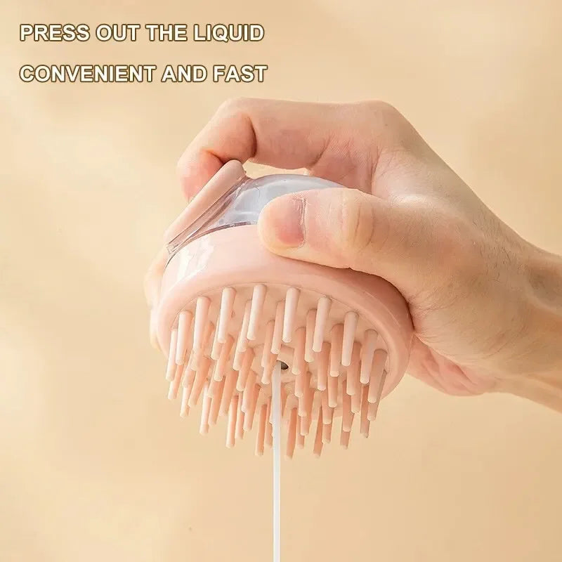 Dog Shower Brush Pet Dog Grooming Massage Bath Cleaning Brush with Shampoo Dispenser for Long Hair Dogs and Cats Shower