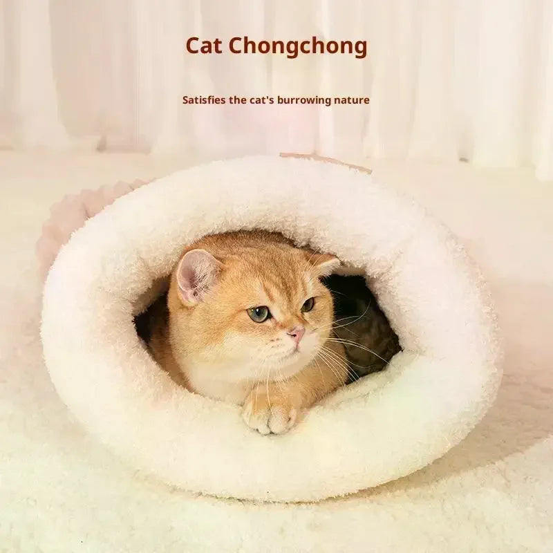 Closed Cat Nest Thickened Cat Bed Sleeping Bag Indoor Cats Winter Warm Sleeping Bag Soft Cat Cave Comfortable Pet Supplies