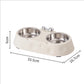 Dog Double Bowl Stainless Steel Puppy Food Water Feeder Durable Pet Drinking Dish Cat Tableware Non Slip Kitten Feeding Supplies