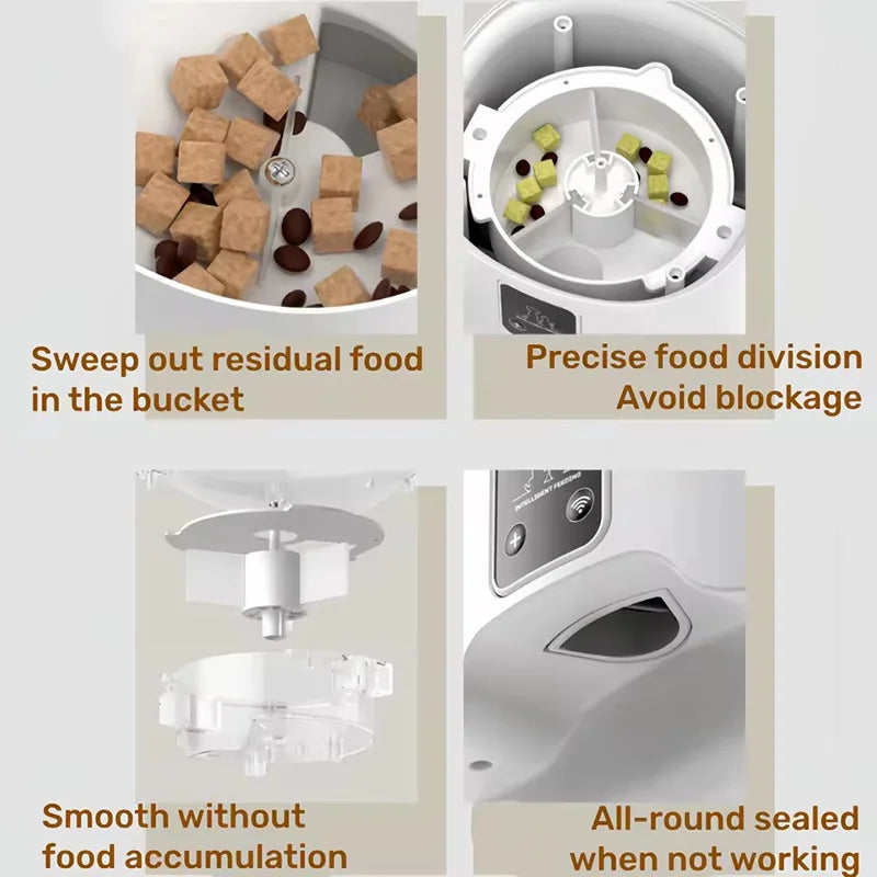 4L Large Capacity Smart Pet Feeder WiFi APP Remote Timed Quantitative Food Dispenser Automatic Feeding Bowl For Cats Dogs