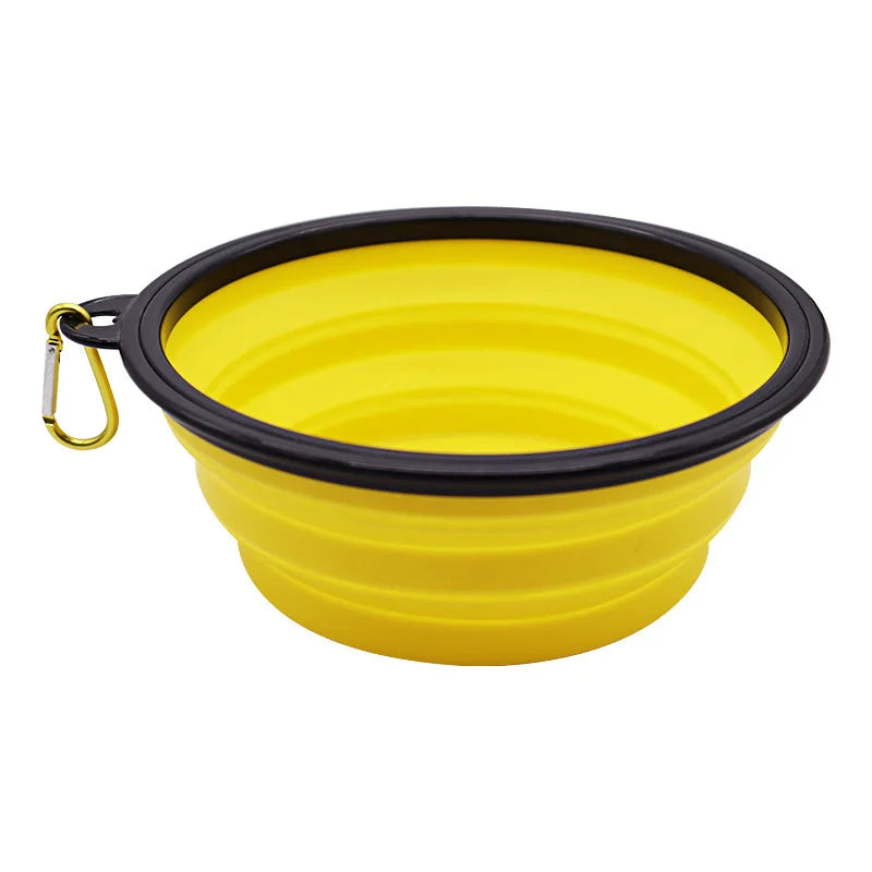 Foldable Silicone TPR Pet Bowl Portable Travel Water Food Bowl Durable Collapsible Feeder for Cat Dog Outdoor Camping