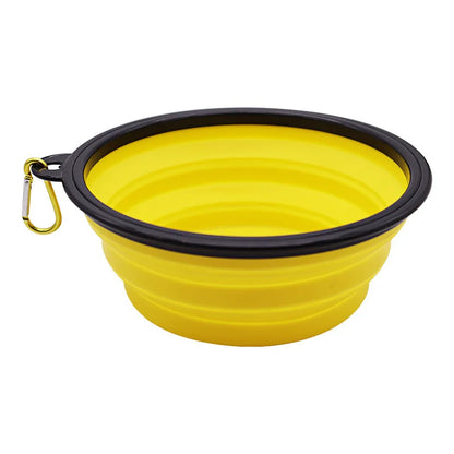 Foldable Silicone TPR Pet Bowl Portable Travel Water Food Bowl Durable Collapsible Feeder for Cat Dog Outdoor Camping