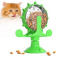 Cat and Dog Feeding Station, Rolling Wheel Food Dispenser, Pet Toy, Stress Relief and Self-Amusement Item
