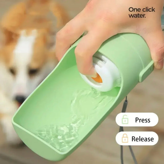 New Portable 2-in-1 Foldable Pet Water Bottle with Food Container Pet Travel Bowl Outdoor Drinking and Feeding Device for Puppies, Cats, and Dogs