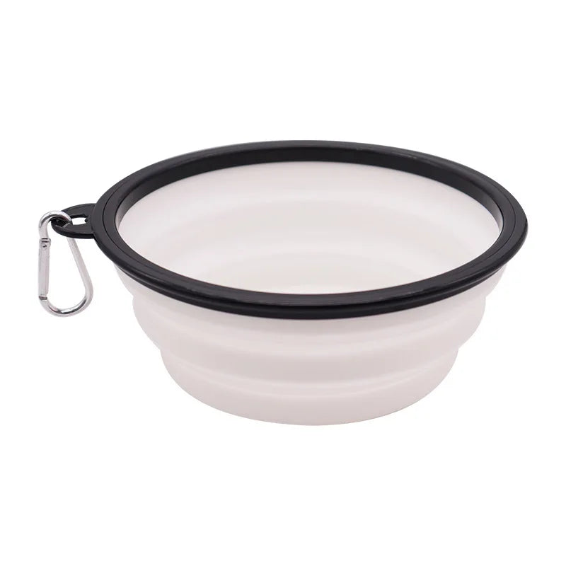 Portable TPE Foldable Pet Bowl, All Breeds Dog Cat Feeding Dish, Outdoor Travel Camping Daily Pet Accessories with Buckle