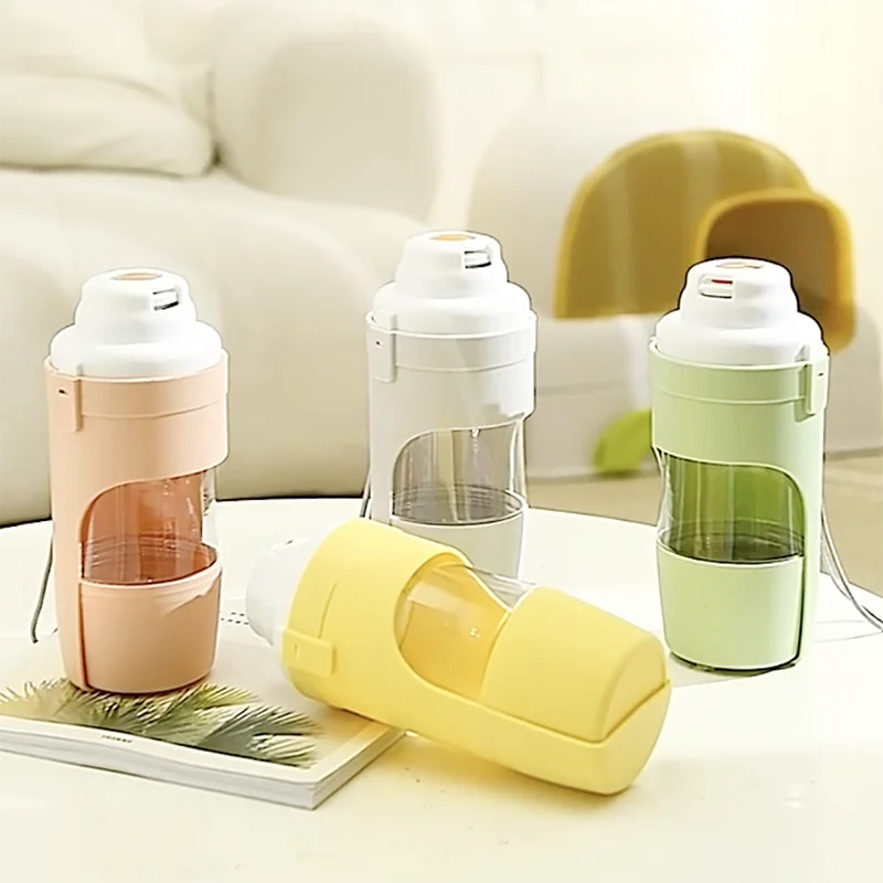 New Portable 2-in-1 Foldable Pet Water Bottle with Food Container Pet Travel Bowl Outdoor Drinking and Feeding Device for Puppies, Cats, and Dogs