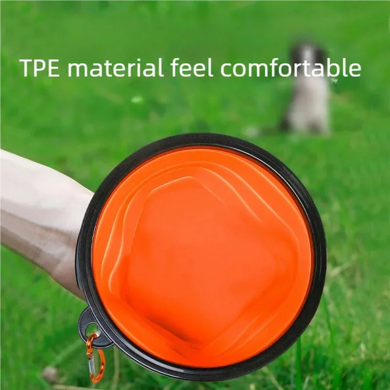 Foldable Silicone TPR Pet Bowl Portable Travel Water Food Bowl Durable Collapsible Feeder for Cat Dog Outdoor Camping