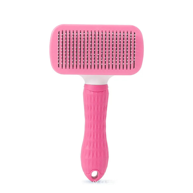 Long Hair Dog Cat Shedding Brush Multifunctional Bath Cleaning Grooming Comb Self-cleaning Pet Essential Supplies