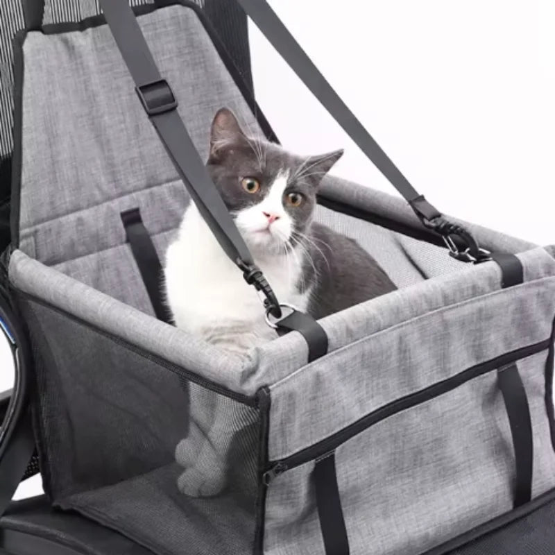 Dog Car Seat Cover Foldable Hammock Car-mounted Seat Cushion Cat Basket Stable Breathable Mesh Travel Pet Safety Car Seat Mat