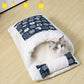 Cat Bed Cave Sleeping Bag Self Warming Pad Pet Sack Hideaway Soft Warm Cushion with Pillow for Cats and Small Dog Y5GB