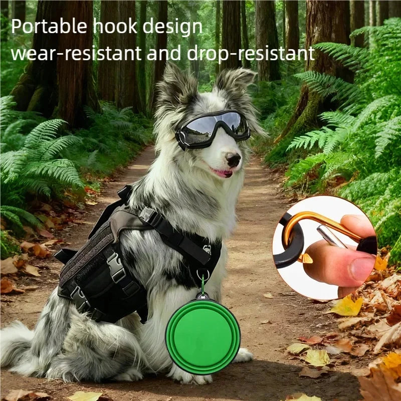 Foldable Silicone TPR Pet Bowl Portable Travel Water Food Bowl Durable Collapsible Feeder for Cat Dog Outdoor Camping