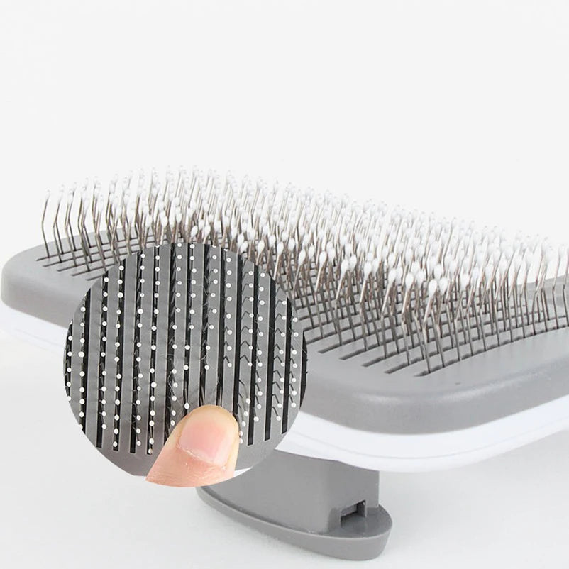 Long Hair Dog Cat Shedding Brush Multifunctional Bath Cleaning Grooming Comb Self-cleaning Pet Essential Supplies
