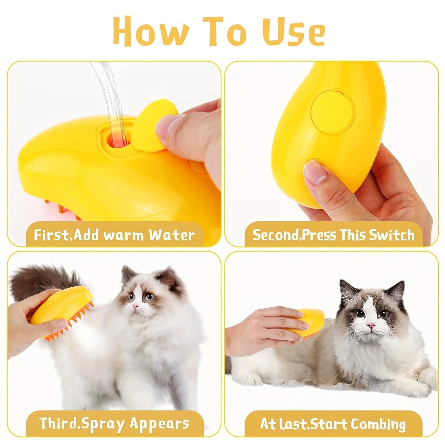 New 3 in 1 Electric Sprays Massage Combs Grooming Tool Shedding for Cat and Dog Fur and a Tool for Cats and Dog with Essential