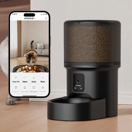 Pet Smart Feeder Timed Feeding Remote Voice Control Home with Video Feeder