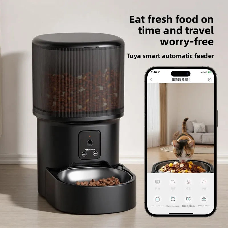 Pet Smart Feeder Timed Feeding Remote Voice Control Home with Video Feeder