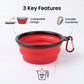 Portable TPE Foldable Pet Bowl, All Breeds Dog Cat Feeding Dish, Outdoor Travel Camping Daily Pet Accessories with Buckle
