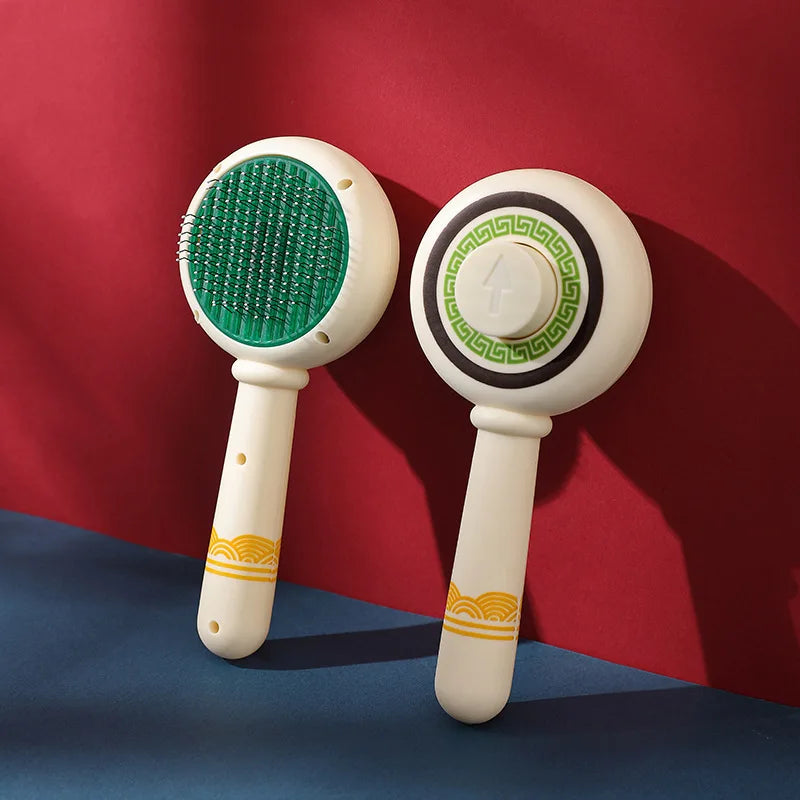 Long Hair Dog Cat Shedding Brush Multifunctional Bath Cleaning Grooming Comb Self-cleaning Pet Essential Supplies